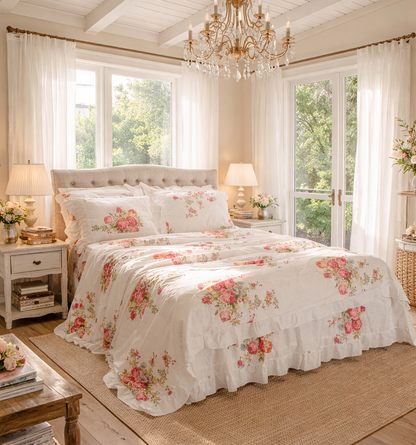 Valance sheet & Duvet cover set - Victoria Rose 