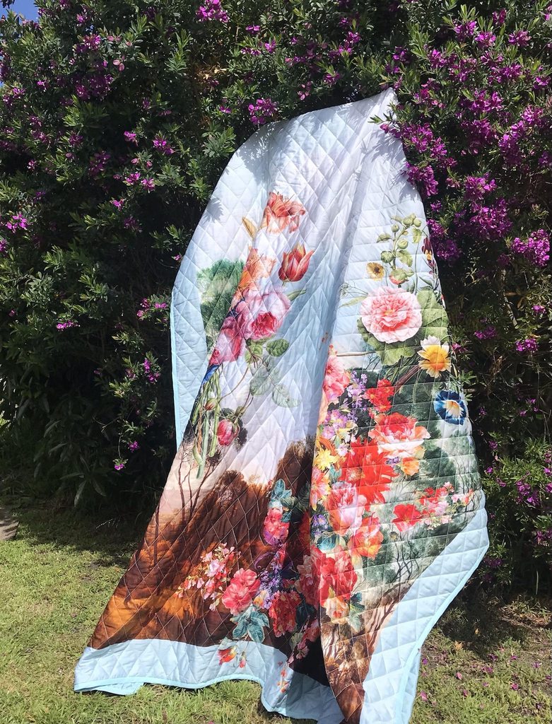 Bộ Chăn Hè Thu Hoa Hồng Venice – La Vie en Rose Decor chất vải cotton sateen mềm mịn chần bông mỏng hợp nằm điều hoà