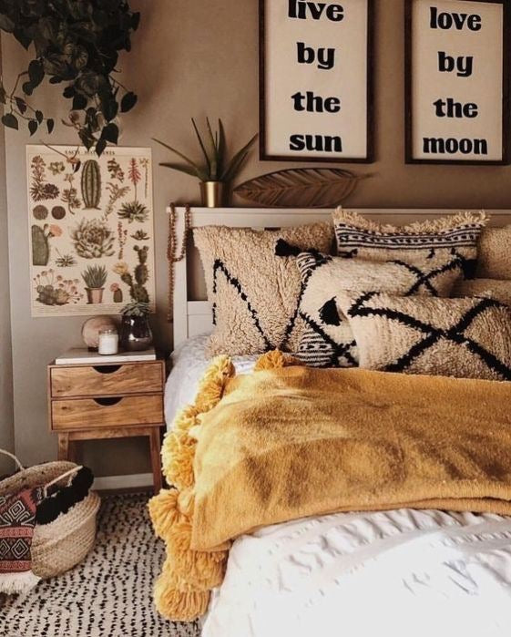 Chăn Sofa - Dệt Thủ Công Ma-rốc - Màu Cam Vàng 3m