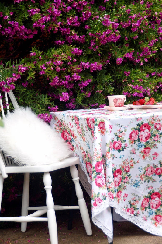 Model No. 5 - Vintage Rose Tablecloth