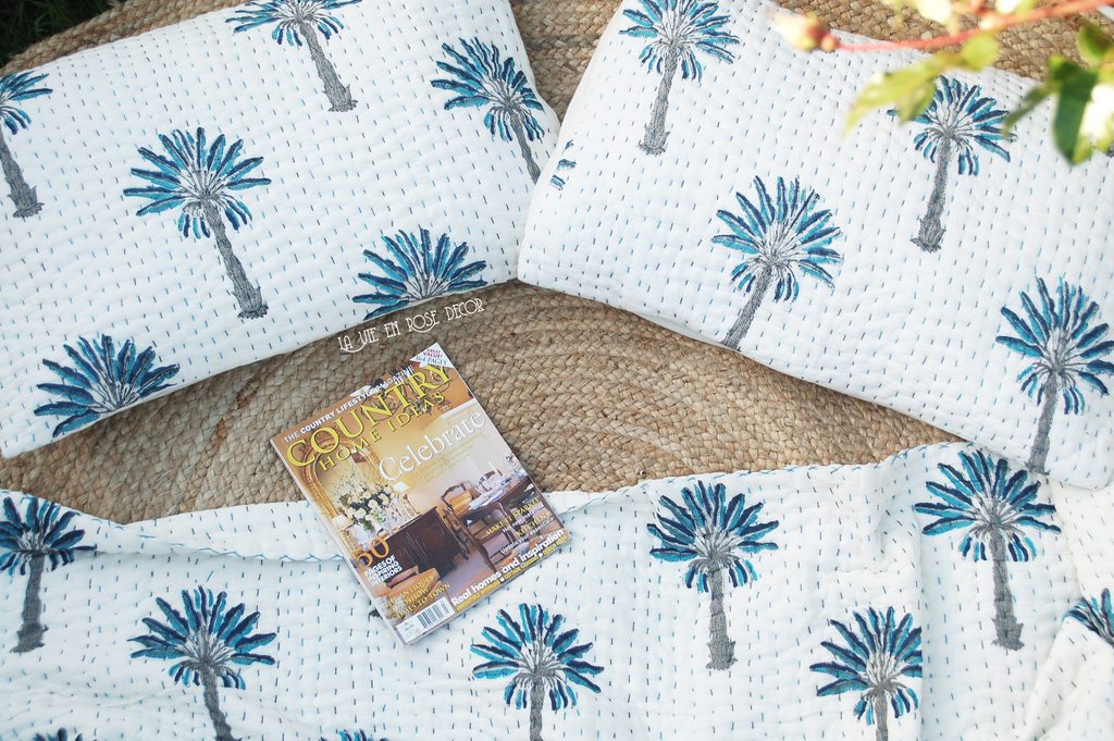 Bộ Chăn Hè Thu Cotton Ấn Độ Cây Cọ - Thủ Công - Hàng đặt