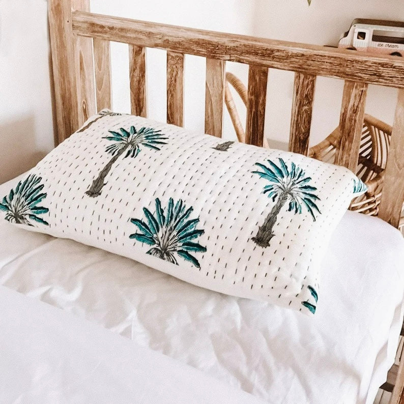 Bộ Chăn Hè Thu Cotton Ấn Độ Cây Cọ - Thủ Công - Hàng đặt