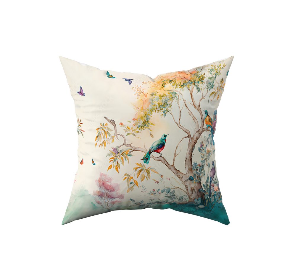 Spring Bird PILLOW Chinoiserie Dutch Velvet 45x45cm - model number 33