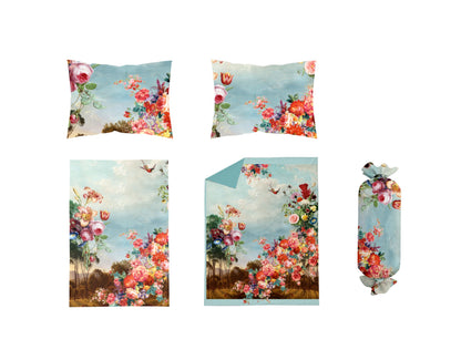 Valance sheet & Duvet cover set. - Venice Rose (Made to order) 