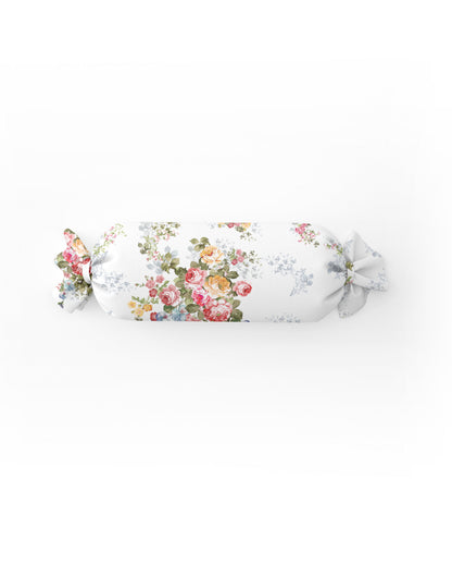 Vỏ gối ôm họa tiết hoa hồng xanh Victoria Blue Rose chất liệu cotton cao cấp thiết kế bèo bo hai đầu - La Vie en Rose Decor