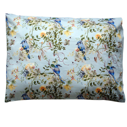 SET OF 02 PRINTED PILLOW CASES - GOLDEN CELEBRATION ROSES - COTTON SATEEN